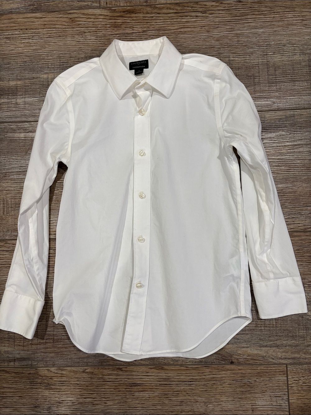Boys Crewcuts Thompson white button up shirt, size 8.